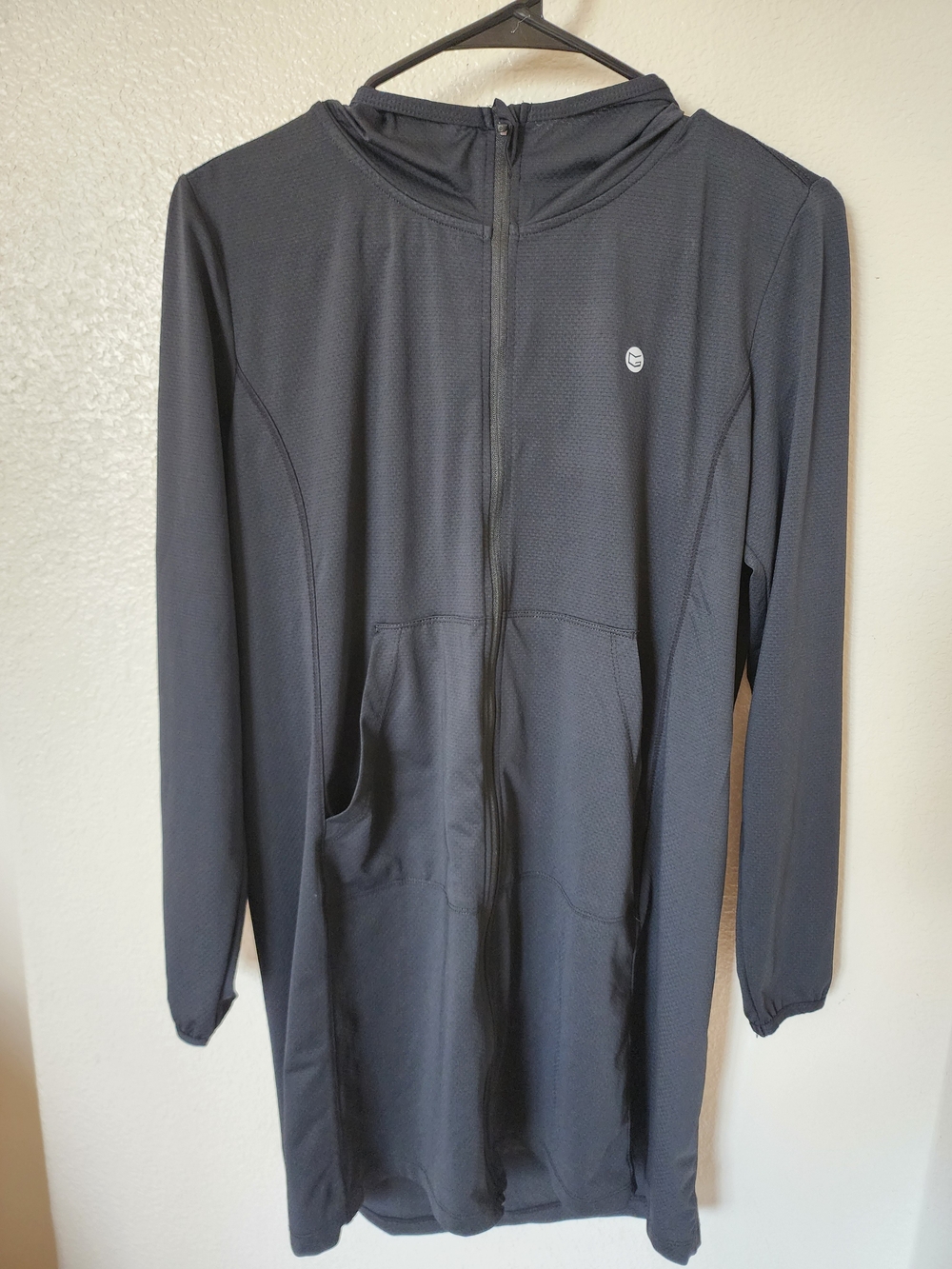 Gradual Black Longline Hooded Full Zip Athletic Jacket Size S